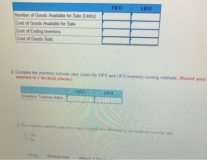 Its records showed the following: Inventory, December 31, using FIFO Inventory, December