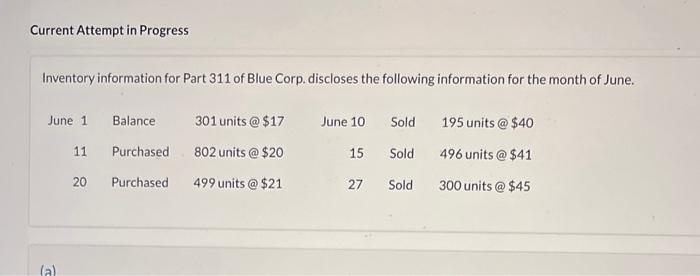  Can you please help with part B, thank you Current Attempt