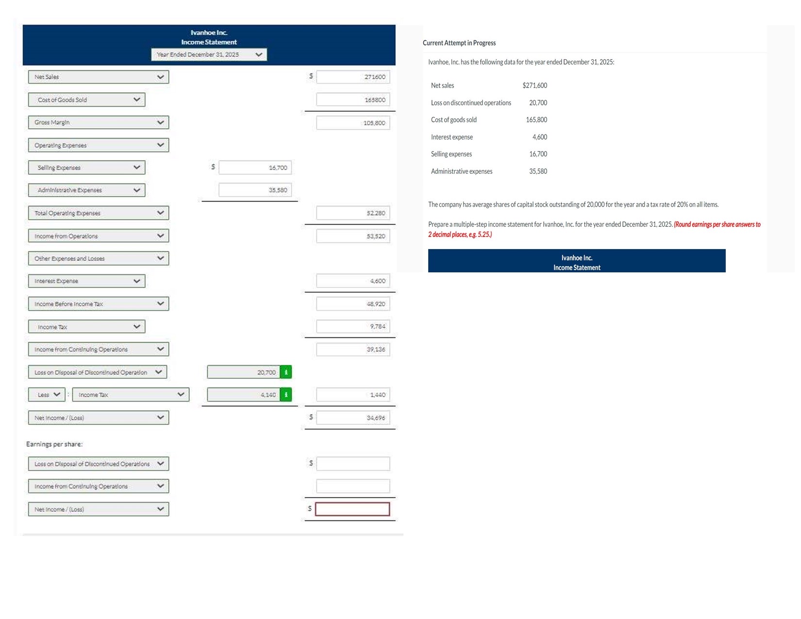  Current Attempt in Progress Ivanhoe, Inc. has the following data for