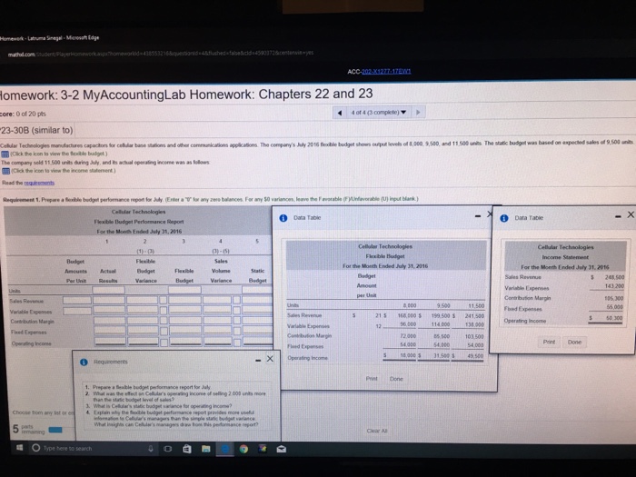  mathud.com omework: 3-2 MyAccountingLab Homework: Chapters 22 and 23 core: 0