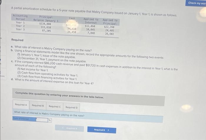 This question is throwing me off Check my work A partial amortization