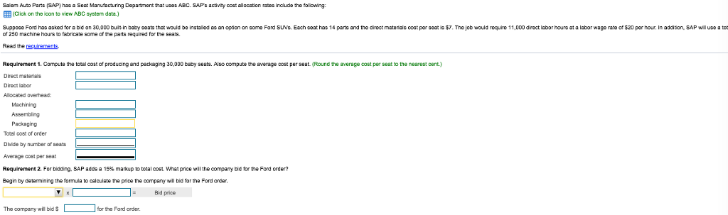 per machine hour Number of machine hours Number of parts Number of
