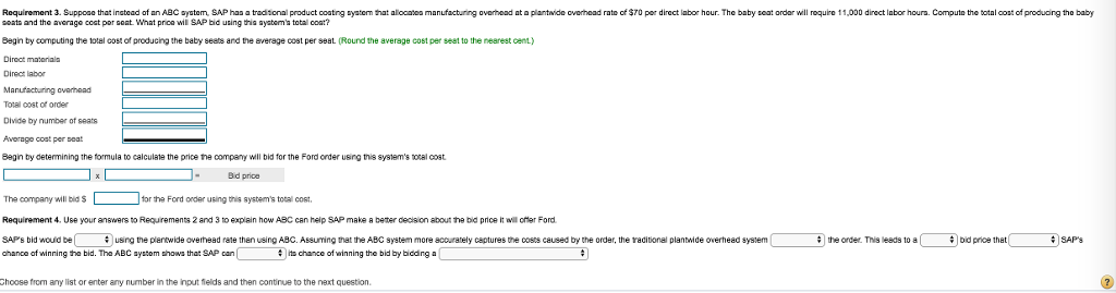 finished seats 0.90 per part 1.40 per finished seat Requirements Compute the