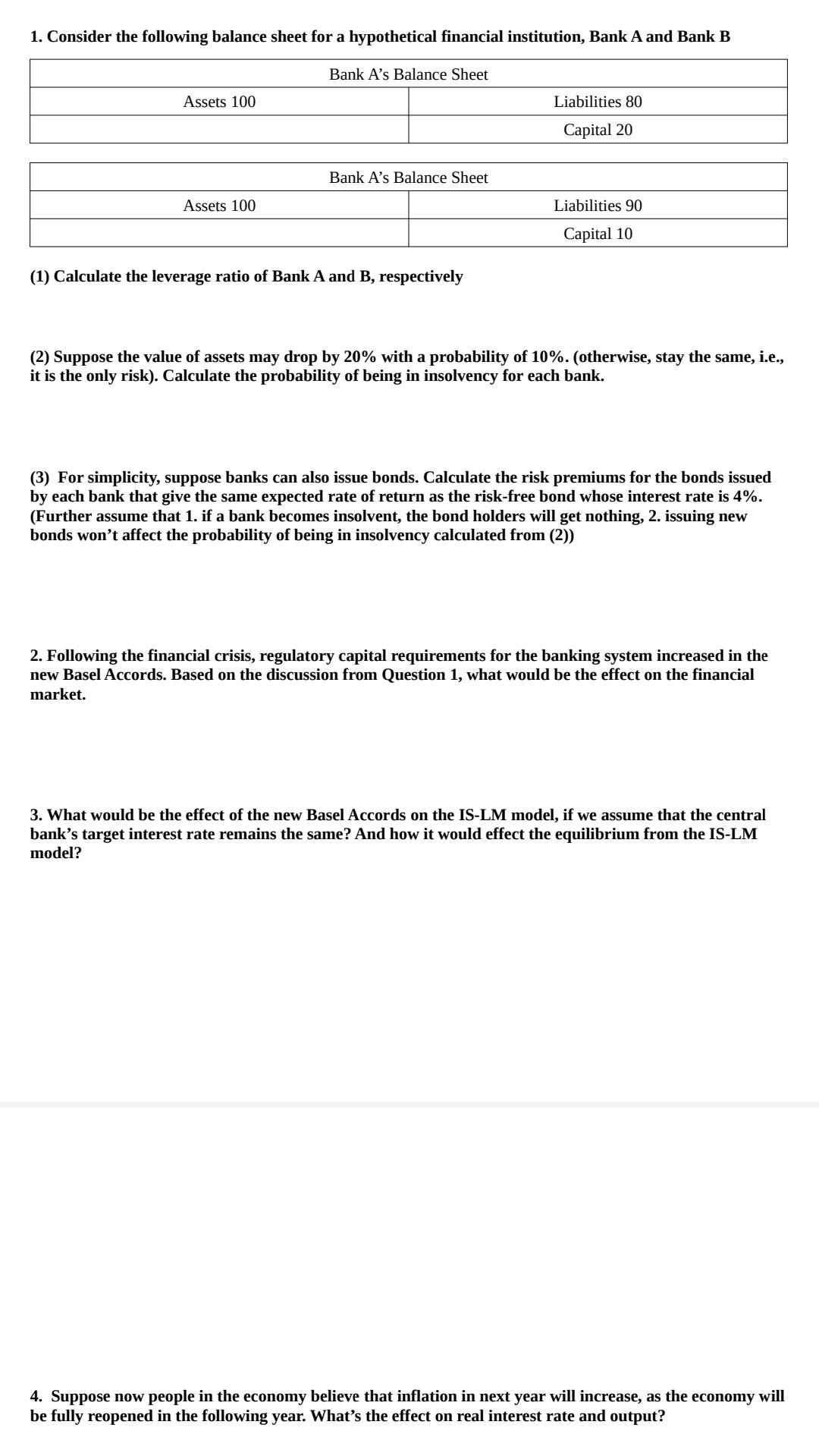 Old MathJax webview consider second as bank B. 1. Consider the following