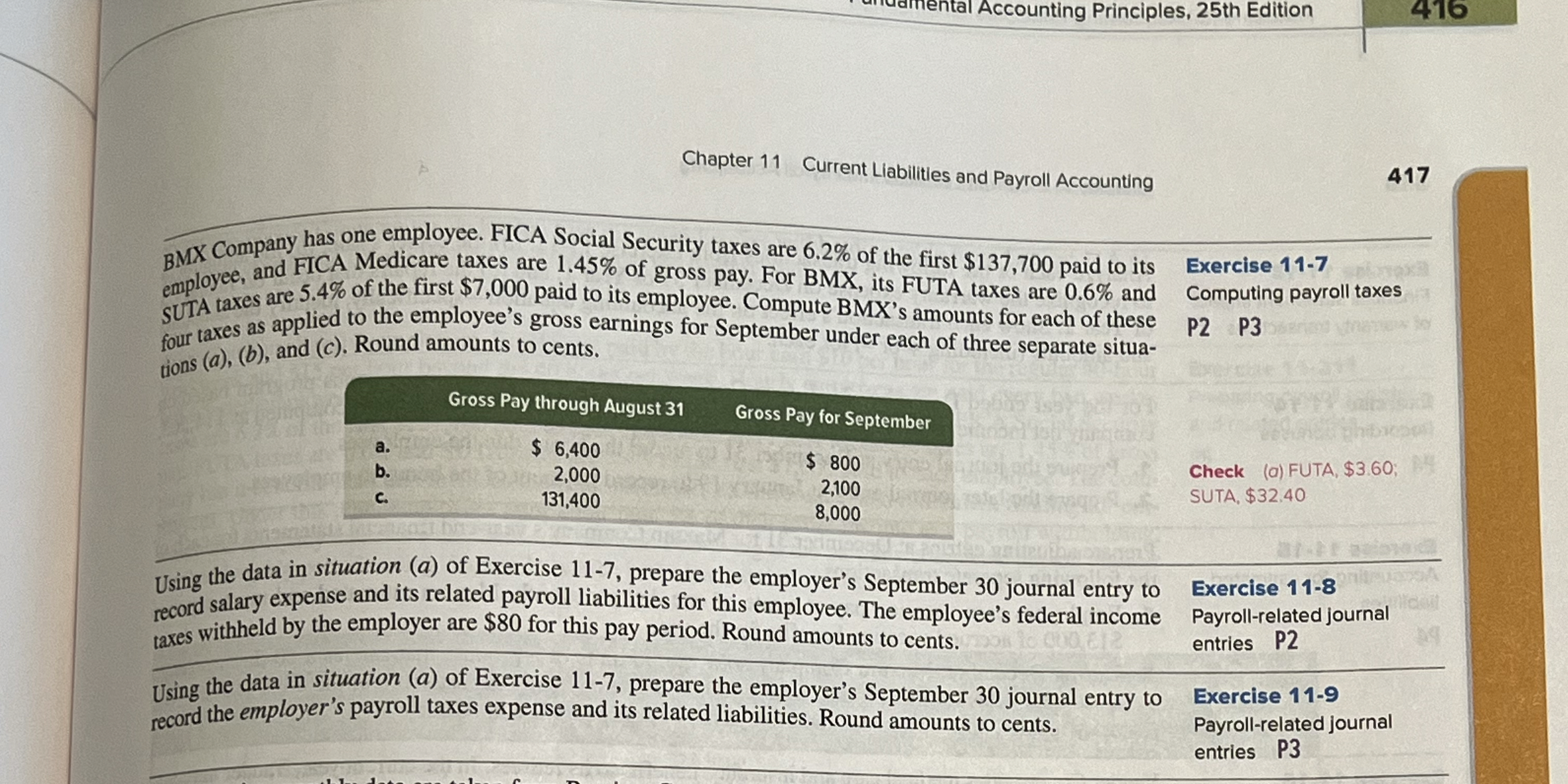  Using the data in situation (a) of exercise 11-7, prepare the