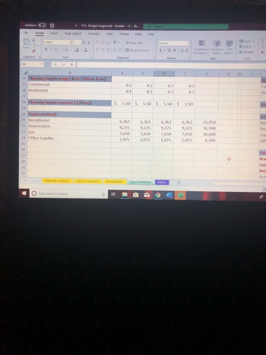 1 Year 4 Selebours): 5 Budgeted total sales in hours 6 Budgeted