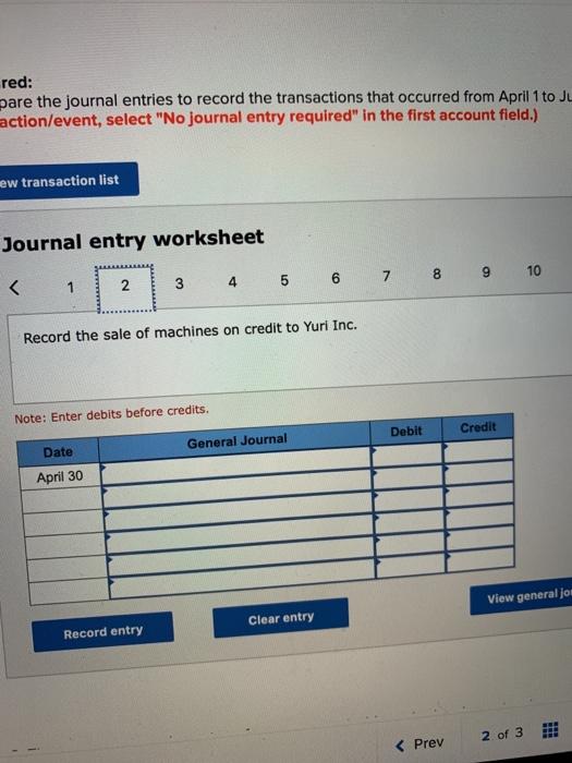 cream parlours. The following events occurred between April 1 and June 30,