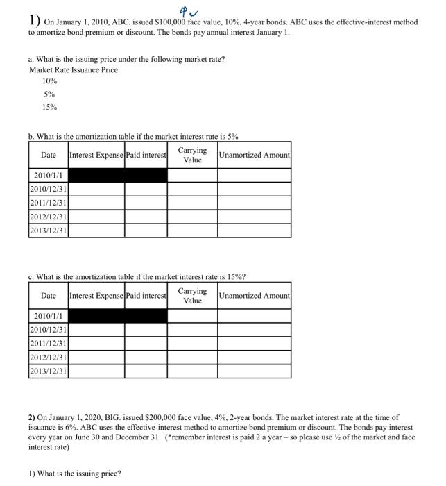 periods) for this bond issue. 5% Bonds Issued at 6% c. Prepare