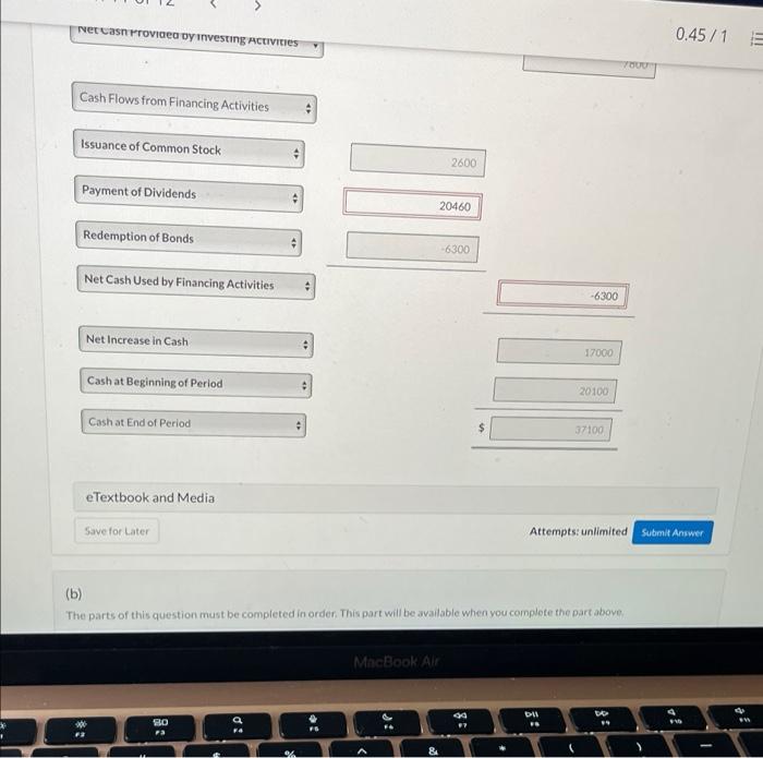 Bonds were redeemed at their carrying value. 5. Common stock was issued