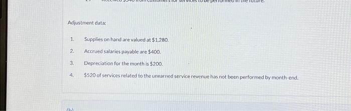  Adjustment data: 1. 2. 3. 4. (b) sel ces to pent