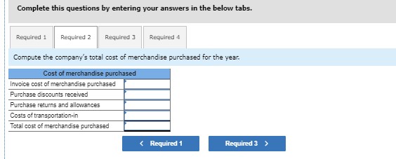 year-end, follows Debit Credit Merchandise $ 43,500 inventory Other (noninventory) assets Total
