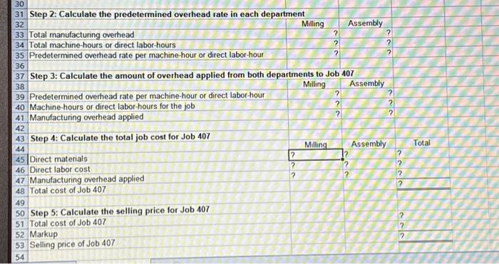 \hline 4 & Markup on job cost & 75% & +2 &