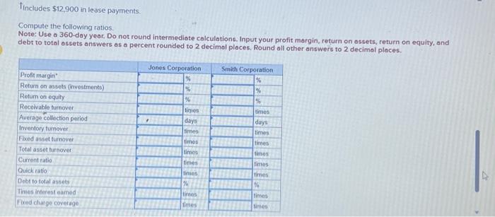 computing fixed asset turnover tincludes $12,900 in lease payments. "Use net fixed