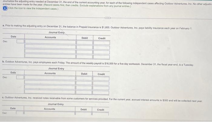  Need help urgently!! Thank you Journalize the adjusting entry needed at