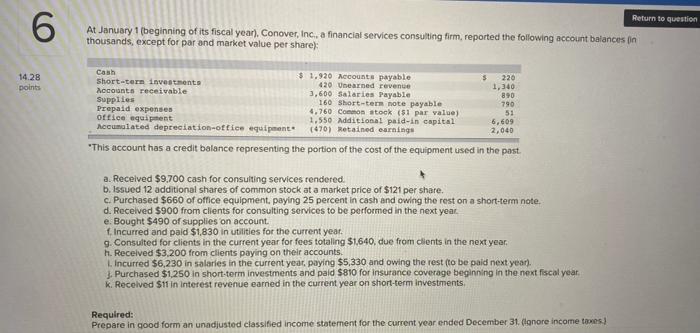What are the missing values? Return to question 6 At January 1