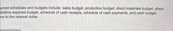 is planning for the next year by developing a master budget by