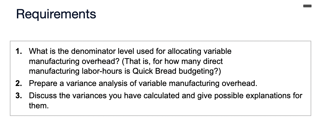 the year ended has two direct-cost categories: direct materials and direct manufacturing