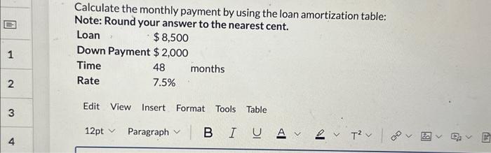 how do i solve this qeustion if the rate is 7.5% Calculate