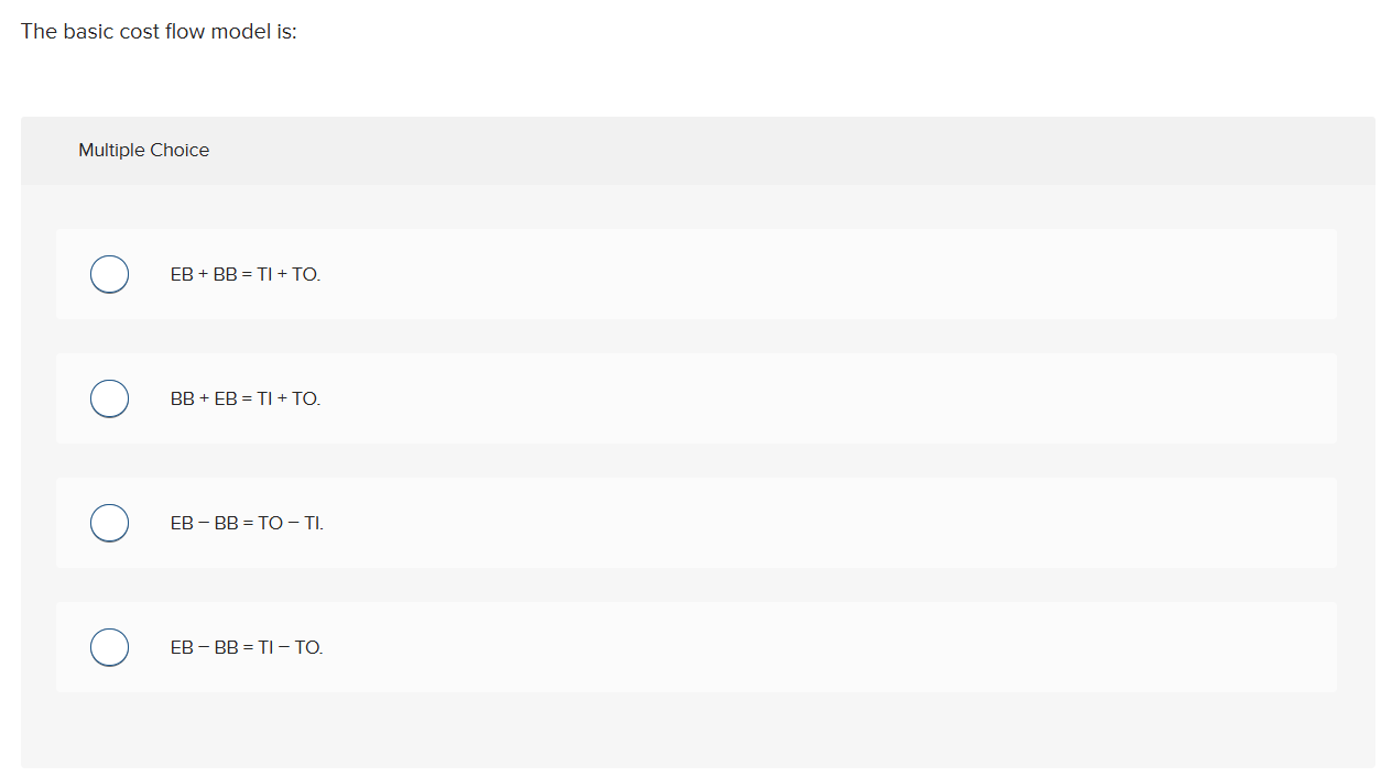 The basic cost flow model is: The basic cost flow model
