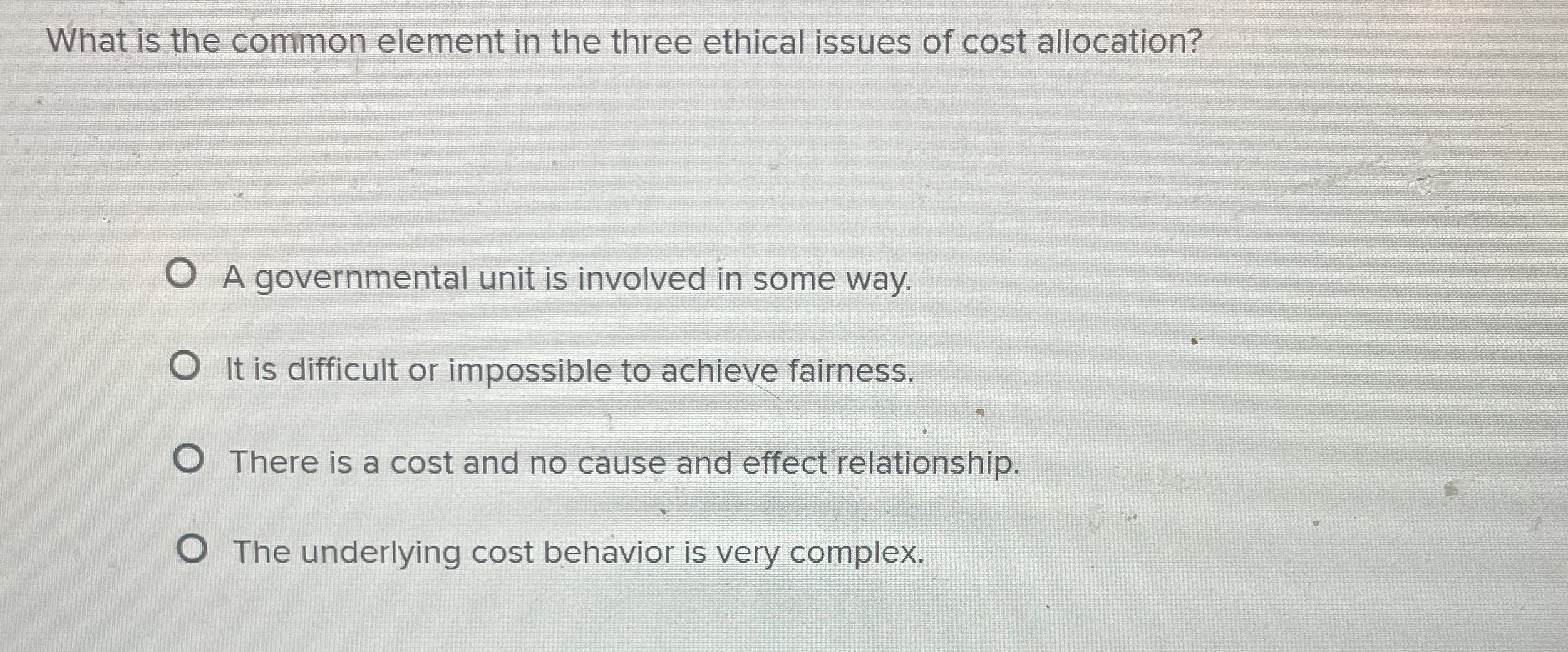  What is the common element in the three ethical issues of