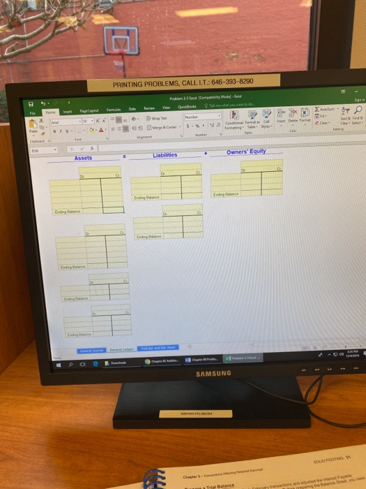 in the following accounts: Cash Inventory Equipment > Note Payable > Common