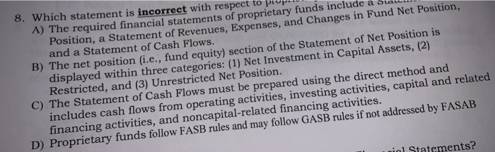  8. Which statement is incorrect with respect to prop A) The