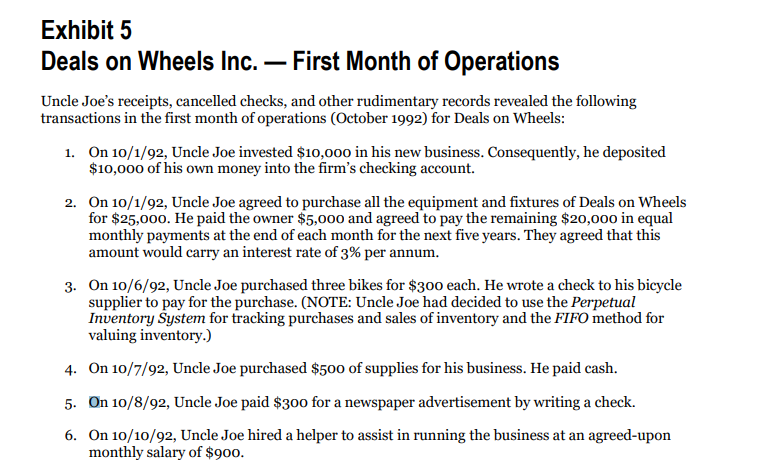 receipts and records (shown in Exhibit 5 in the case) to create