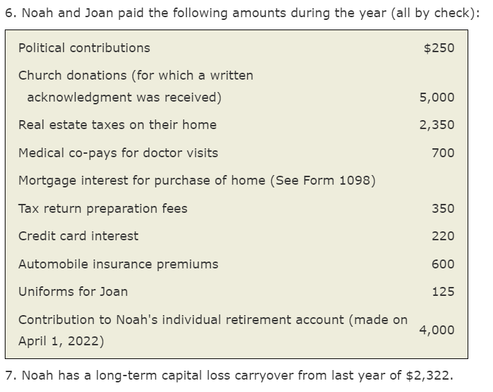 order to determine the amounts to be used on Form 1040. Some