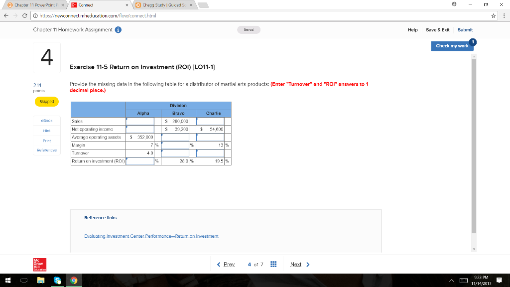Provide the missing data in the following table for a distributor of