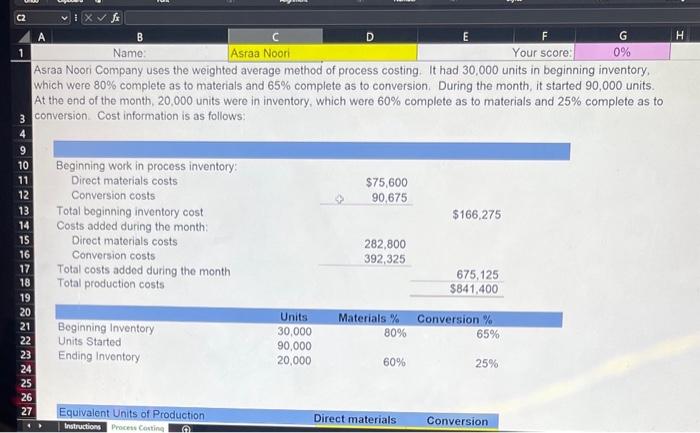 please, I need the excel formula for this assignment and all the