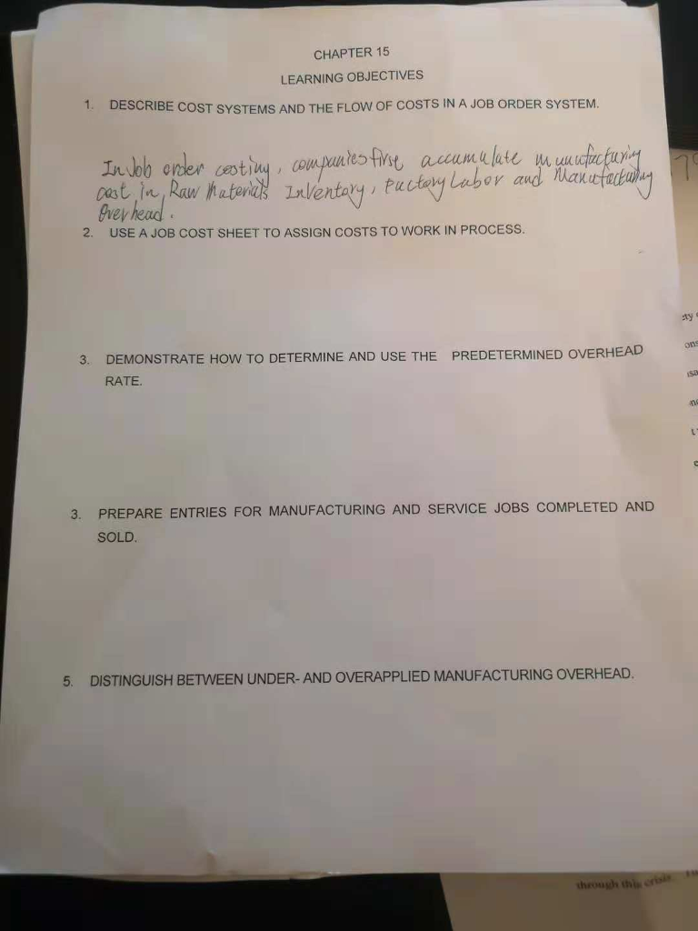  answer the question from 1 to 5please CHAPTER 15 LEARNING OBJECTIVES