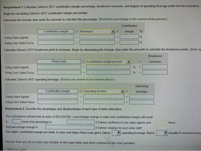 to the nearest w Zahner Corporation Income Statement For the Year Ended