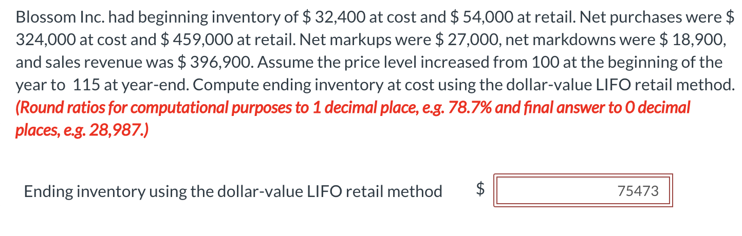 $ 13,420 at cost and $ 22,000 at retail. Net purchases were