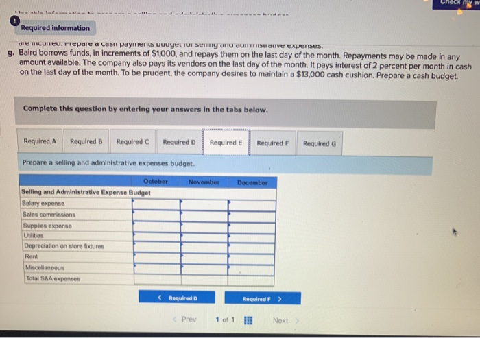 three months of operation. As budget coordinator, you have been assigned the