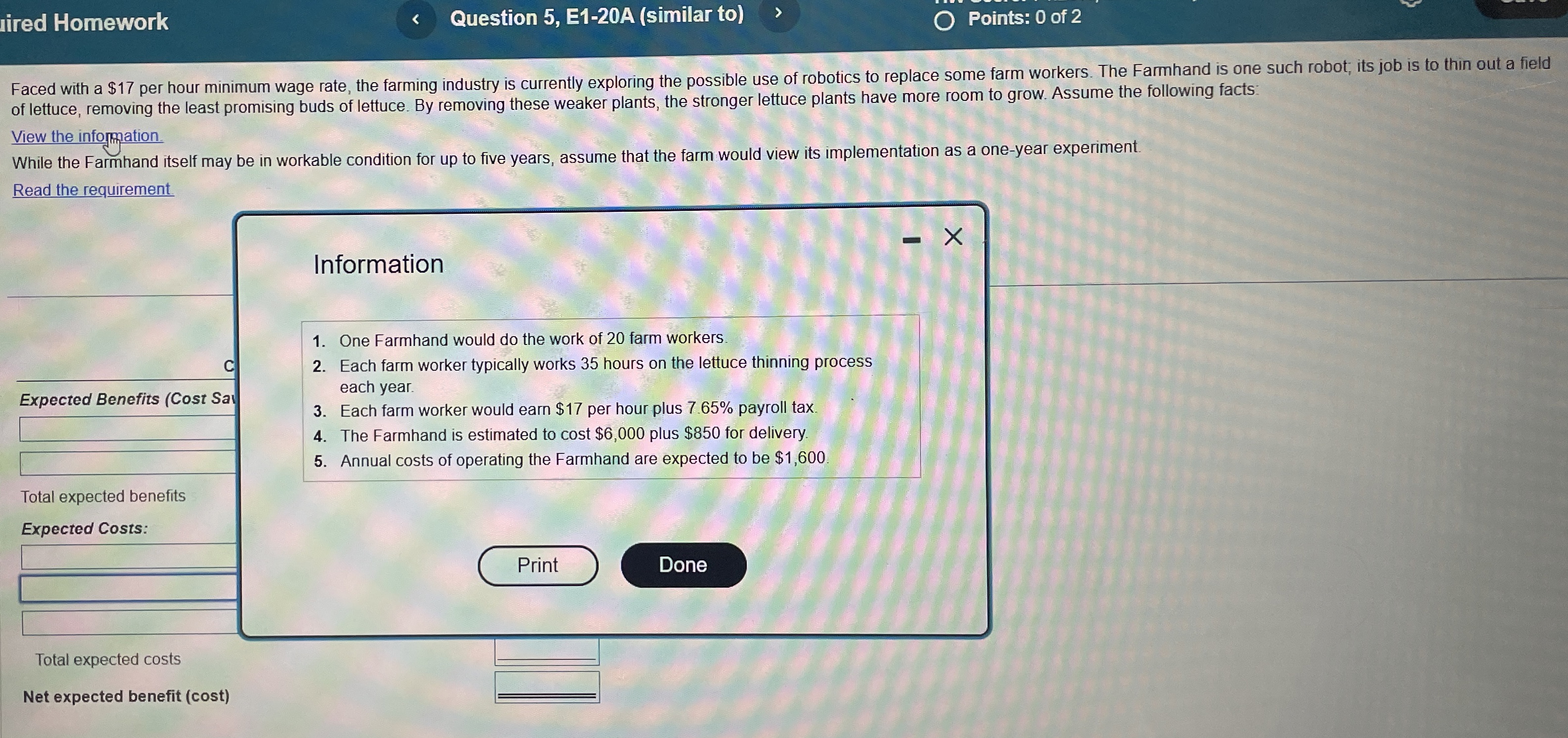  ired Homework Question 5, E1-20A (similar to) Points: 0 of 2