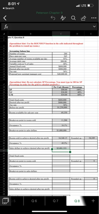  8:01 aLTE Search Peterson Chapter 9 A Q fx pler 9,