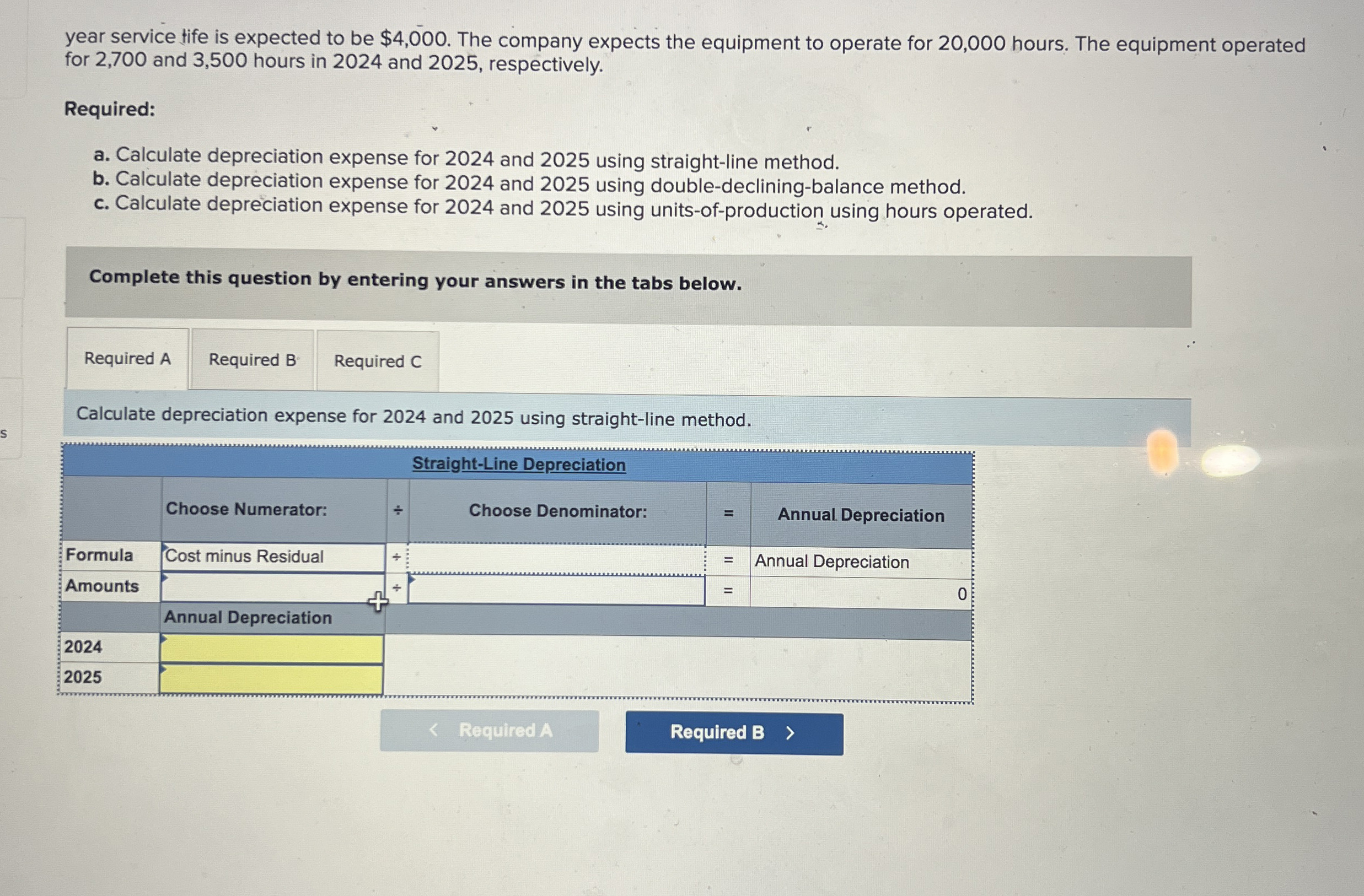  year service tife is expected to be $4,000. The company expects