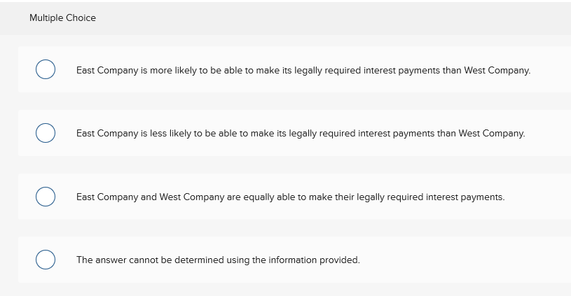 have an 8% interest rate. Based on this information alone Multiple Choice