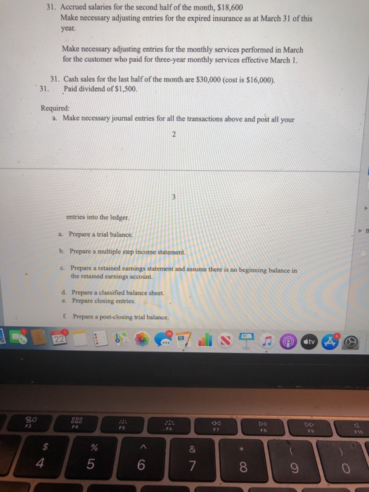 year (terms of all credit sales are 2/10, n/30, unless otherwise stated