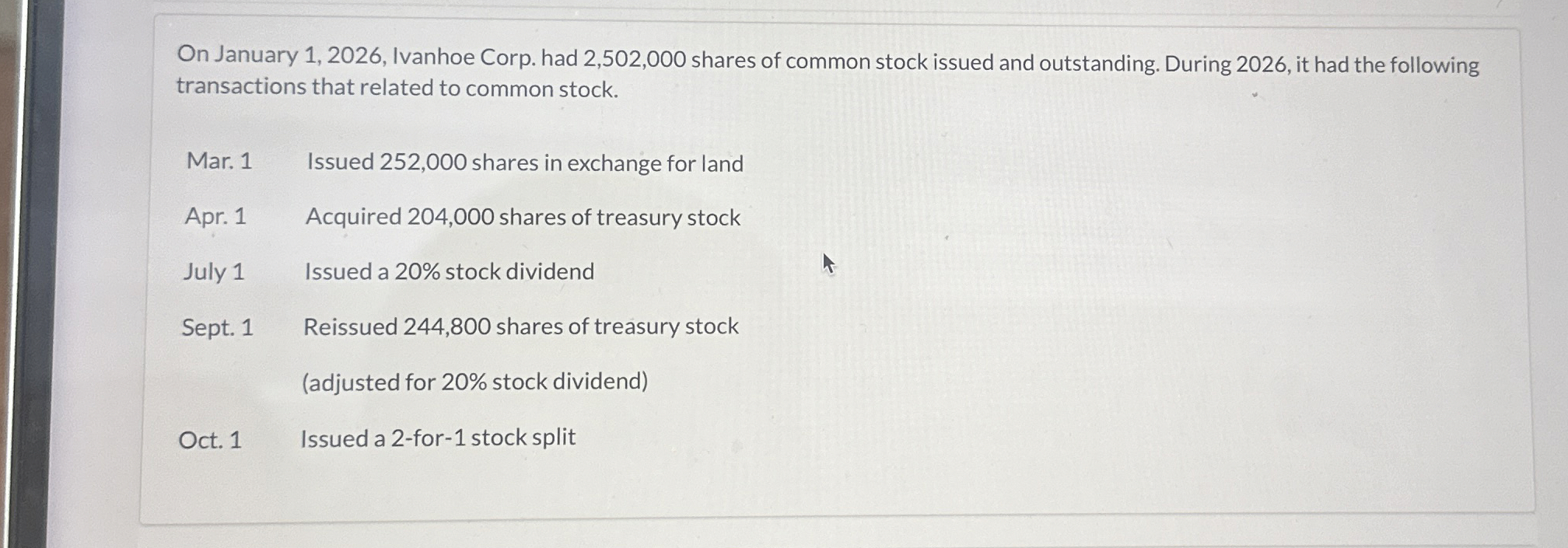  On January 1,2026, Ivanhoe Corp. had 2,502,000 shares of common stock