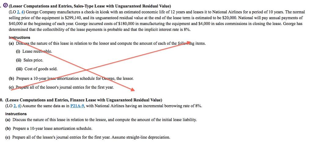 Please help with the A to C "lessee computations and entries" G