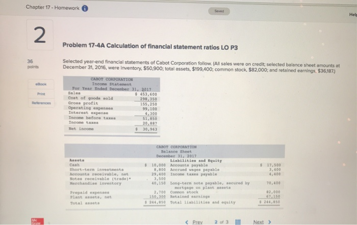  Chapter 17 question 2 Chapter 17-Homework Help 2 Problem 17-4A Calculation