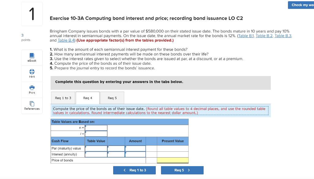 bond issuance LO C2 Bringham Company issues bonds with a par value