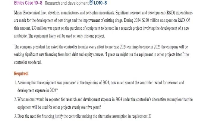 reference to what GAAP or the company would suggest. Ethics Case 7-11