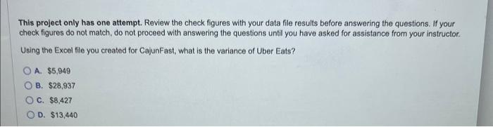 the Excel file provided in MyLab Accounting, complete the VARIANCE column. Use