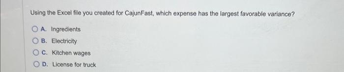 favorable, an " F " should display in the variance's row in