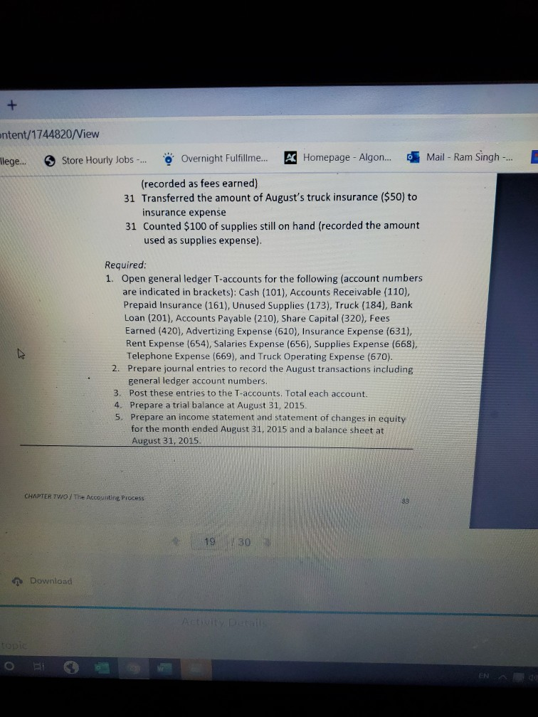 endeu Apr 30, 2017 and interim Valance sheet at April 30, 2015.