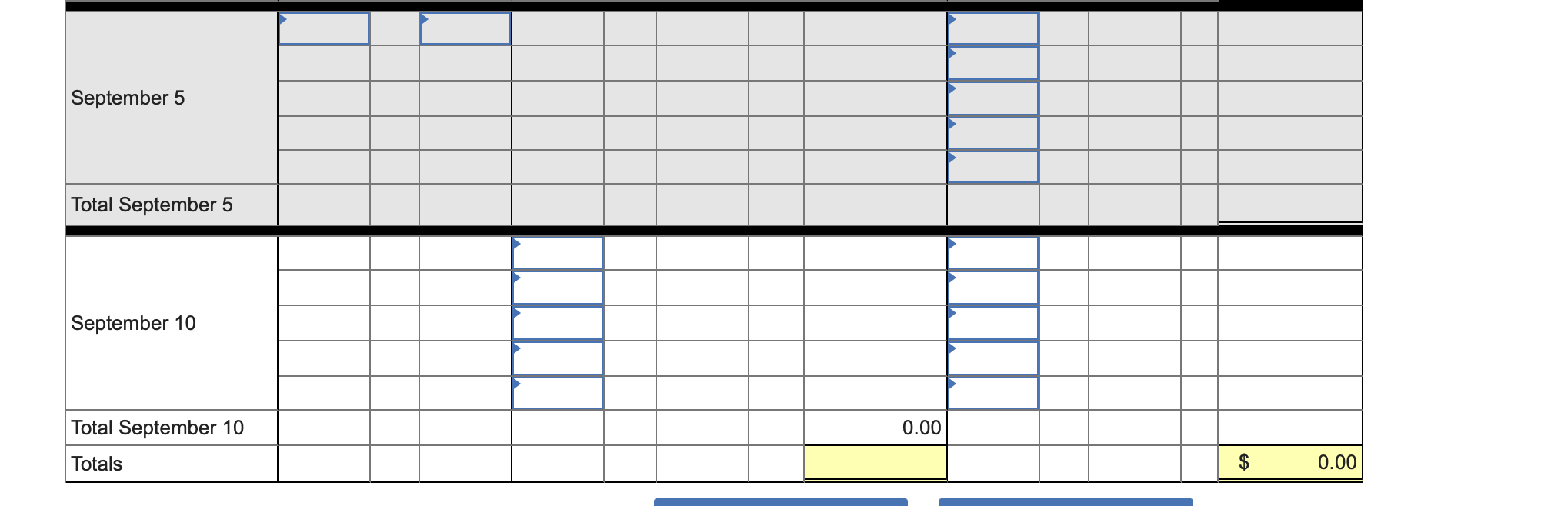 the August 21 purchase, and 365 from the September 5 purchase.) Complete