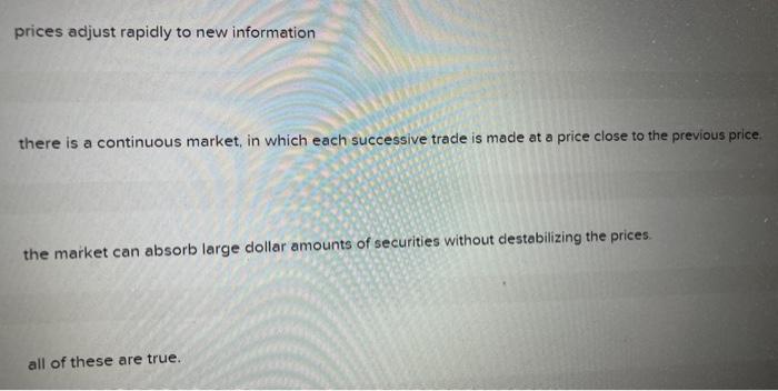 new information there is a continuous market, in which each successive trade