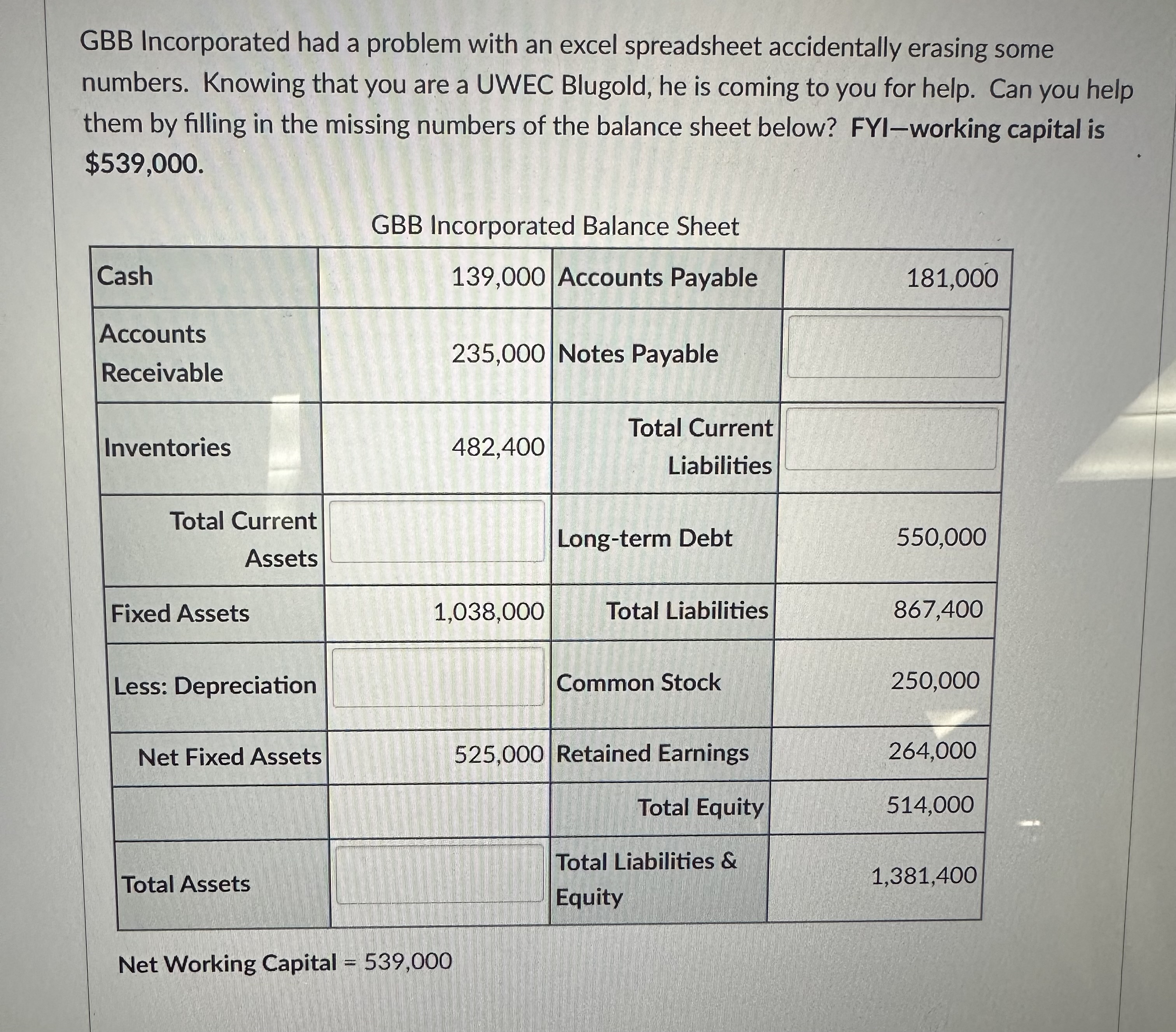  GBB Incorporated had a problem with an excel spreadsheet accidentally erasing